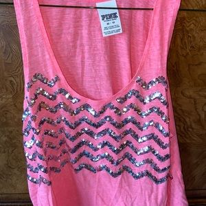 Pink sequin Tank Top